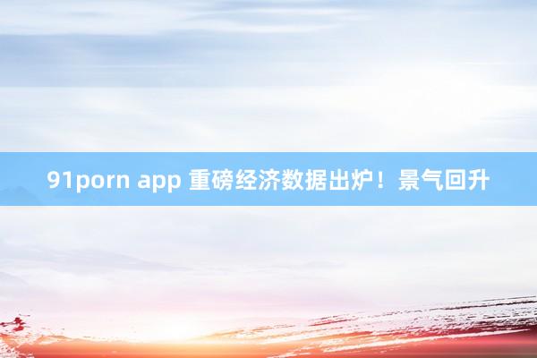 91porn app 重磅经济数据出炉！景气回升