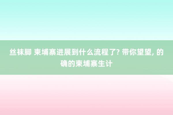 丝袜脚 柬埔寨进展到什么流程了? 带你望望， 的确的柬埔寨生计